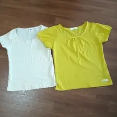 Tシャツセット ホワイト イエロー S　2枚組セット
