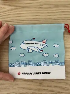 JAL ミニ巾着袋　14cm 飛行機　ノベルティ