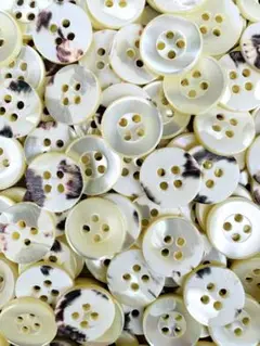 天然ヴィンテージ 高瀬貝ボタン 13mm 4つ穴 1set30個入　国産品