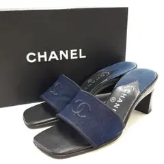 シャネル CHANEL サンダル ミュール デニム 20-22031401