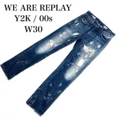 00s archive y2k 平成　ダメージ　30 　デニム ペイント