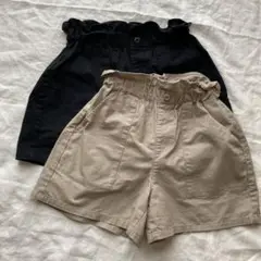 GU ショートパンツ　セット　150 ブラック　ベージュ