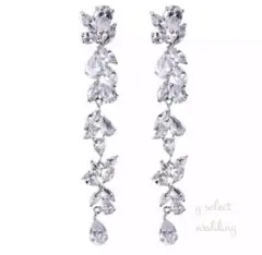 高品質 ♡ キュービックジルコニア ロング ドロップ ピアス イヤリング♡新品♡
