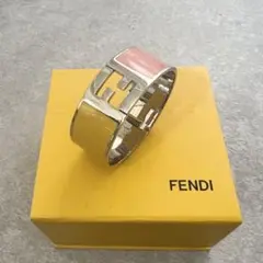 フェンディ fendi バングル イエロー ピンク シルバー Mサイズ