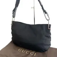 GUCCI グッチ ワンショルダーバッグ ブラック シルバー ハンドバッグ