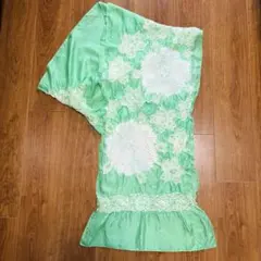 兵児帯 子供 緑 花柄