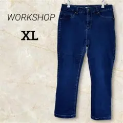 WORKSHOP ダークブルー デニムサイズ10【XL】 サブリナパンツジーンズ