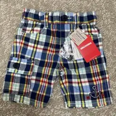 【新品未使用タグ付き】ミキハウス　チェック柄 ハーフパンツ 80