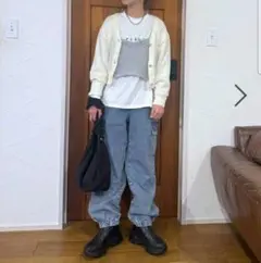 【新品タグ付】【GLOBAL WORK】サイドZIPデニムカーゴパンツ 160
