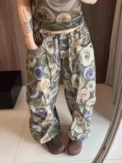 花柄 カーゴパンツ Mサイズ