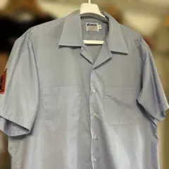 企業物・elbeco・ワークシャツ・ボーリングシャツ・水色・XLサイズ