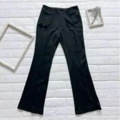 MICHEL KLEIN セミフレアパンツ ブラック　秋冬　ウール混　サイズ38