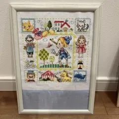 ピノキオ　飾り　インテリア　刺繡　額縁　子ども