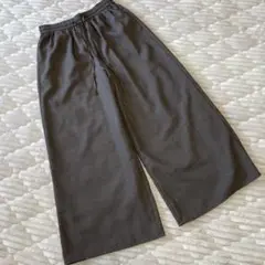【美品】シンプリシテェ　ワイドパンツ ゴムウエスト　チャコールグレー　Fサイズ