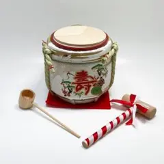 【美品】ミニ鏡開きセット 寿(鶴亀)