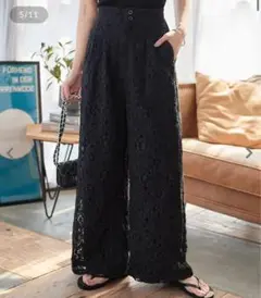 神戸レタス　裏地付きレースワイドパンツ [M4254] 新品未使用