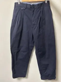 BEAMS PLUS 2プリーツ チノ　ネイビー　M