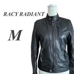 RACY RADIANT 革ジャン レディース ライダース 本革 羊革 ブラック