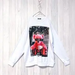 【SUREVE】長袖 トレーナー トップス プリントデザイン カジュアル M
