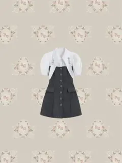 PUFF SLEEVE PATCHWORK ONE PIECE