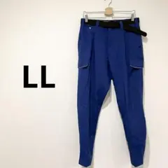 ベルト付き作業パンツ ブルー LL ワークパンツ カーゴパンツ 作業着 現場