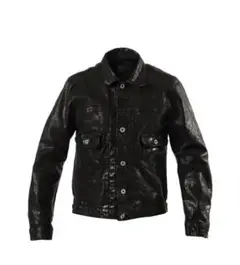 バックラッシュ キップレザー切替リネンライダースジャケット エンジ バックラッシュ キップレザー切替リネンライダースジャケット エンジ