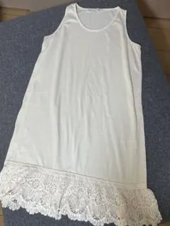 ホワイト レース付き ノースリーブチュニック