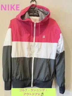 【美品】NIKE カラーブロック フード付きウィンドブレーカー