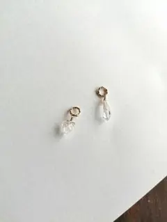 ハンドメイド　ハーキマーダイヤモンド　チャーム　天然石　エテ好きの方に