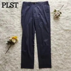PLST プラステ ストレートパンツ（M）スラックス 紐ウエスト ベトナム製
