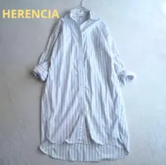 HERENCIA ヘレンチア　マルチストライプ ロングシャツワンピース