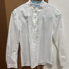 ⭐︎美品⭐︎メゾピアノジュニア　ホワイト フリル付き長袖シャツ