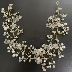 ウェディング へアアクセサリー ヘッドドレス ゴールド