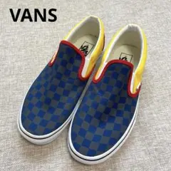 美品 VANS バンズ メンズ チェック マルチカラー スリッポン 27cm