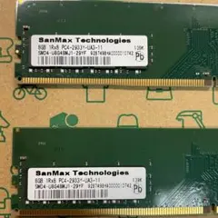 正常動作品 SANMAX製 DDR4メモリ 2x8 16GBセット2933MHz