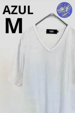 AZUL アズール Tシャツ 半袖 無地 柄 白 ホワイト 春服 夏服 M 古着