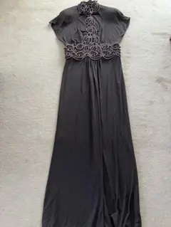 ジュンアシダ　グレー ノースリーブ ロングワンピース