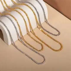 ゴールド ブライト 44 サージカルステンレス　 スネークチェーン ネックレス