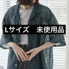 MONO-MART シアーレースジャガード ルーズシルエットオープンカラーシャツ