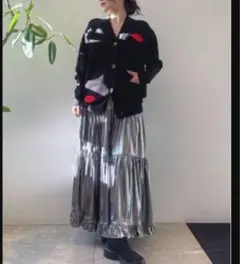【美品】ダブルスタンダードクロージング リップ カーディガン ワッペン 黒