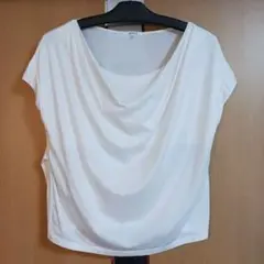 ルーニィ　LOUNIE　ドレープ　Tシャツ　カットソー　白　フリーサイズ