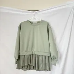 ショコラフィネローブ プリーツ切替ミントスウェット F