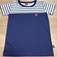 Wilson 半袖 Tシャツ 160 ネイビー/ストライプ