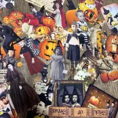 ハロウィンの季節までに　ジャンクジャーナル素材　コラージュ素材