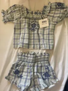 Lali Kids 24ss Blossom Set Minty Check