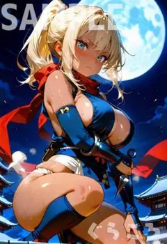 くノ一 美少女 可愛い コスプレ イラスト A4 ポスター M129:ぐらころ