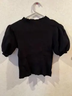 GRL 黒 パフスリーブ ニット トップス S