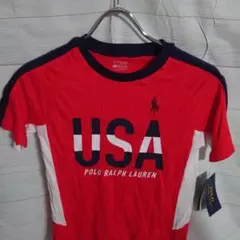 け242 未使用品 ポロ ラルフローレン 半袖 Tシャツ 赤 S(140cm)