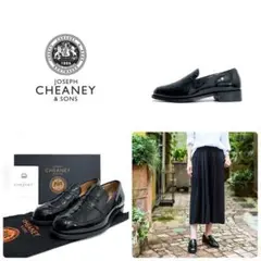 ■定8.2万 チーニー CHEANEY ローファー 4.5 24 38 エナメル