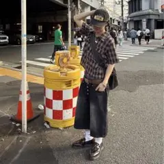 90's 半袖シャツ　チェック　短丈　cityboy ノームコア　ボックス　古着
